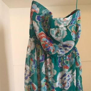 Green Floral High-Low Dress